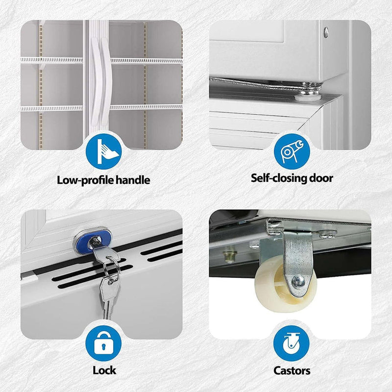 Premium 27.1 Cu. Ft. Commercial Merchandiser Refrigerator Cooler With Glass Doors, 73" (94852136) - SAKSBY.com - Freezers - SAKSBY.com