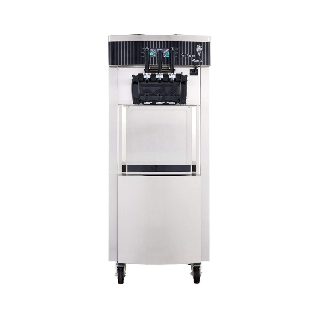 Premium 3 Flavors Commercial Soft Serve Yogurt Ice Cream Machine Maker, 20-28L/H (SAK97524) - Saksby Wholesale - Front View
