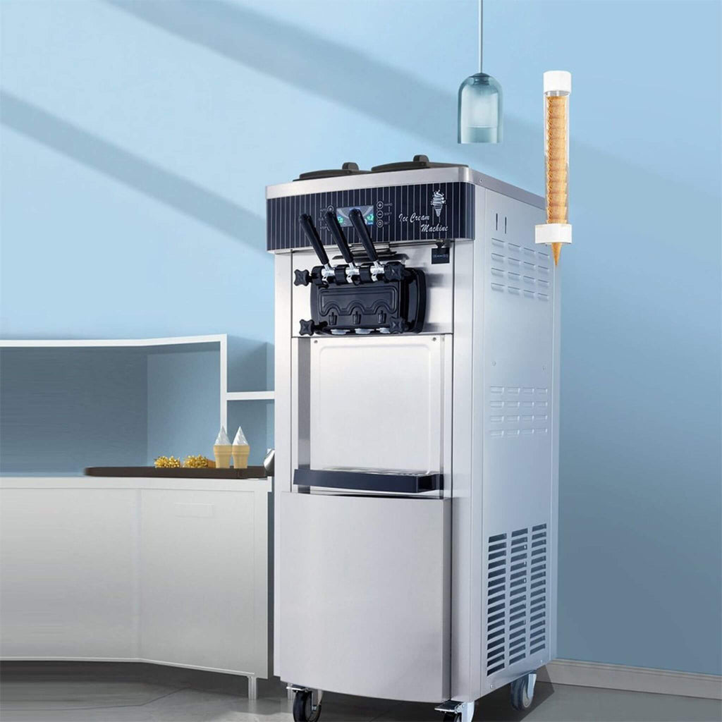 Premium 3 Flavors Commercial Soft Serve Yogurt Ice Cream Machine Maker, 20-28L/H (SAK97524) - Saksby Wholesale - Lifestyle
