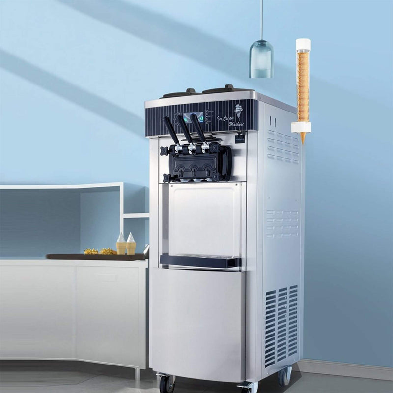 Premium 3 Flavors Commercial Soft Serve Yogurt Ice Cream Machine Maker, 20-28L/H (SAK97524) - Saksby Wholesale - Lifestyle