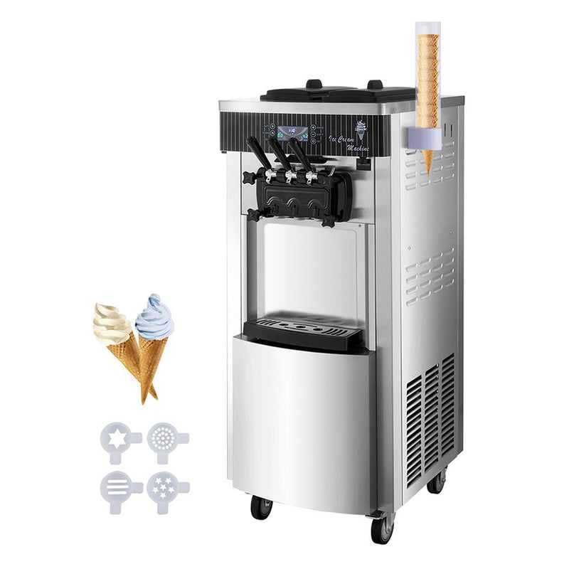 Premium 3 Flavors Commercial Soft Serve Yogurt Ice Cream Machine Maker (97524130) - SAKSBY.com - Side View