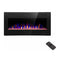 Premium 36'' Ultra Thin Wall Mounted LED Electric Recessed Fireplace Heater, 1500W (98152016) - Front View