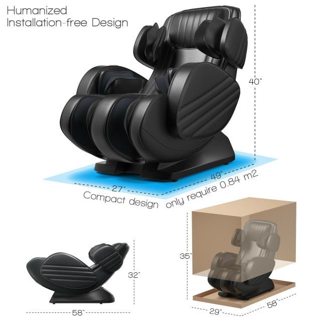 Premium 3D Full Body Zero Gravity Electric Shiatsu Massage Recliner Chair (93460921) - SAKSBY.com -Side View