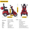 Premium 4 Wheel Electric Motorized Adults Travel Mobility Scooter For Adults, 800W (94731562) - Detail View