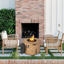 Premium 40" Round Propane Gas Fire Pit Table W/ PVC Cover, Rocks & Gas Kit (91544852) - SAKSBY.com -Demonstration View