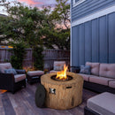 Premium 40" Round Propane Gas Fire Pit Table W/ PVC Cover, Rocks & Gas Kit (91544852) - SAKSBY.com - Demonstration View