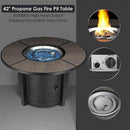 Premium 42" Outdoor Propane Patio Gas Fire Pit Coffee Table W/ Cover, 50K BTU - SAKSBY.com - Propane Fire Pits - SAKSBY.com