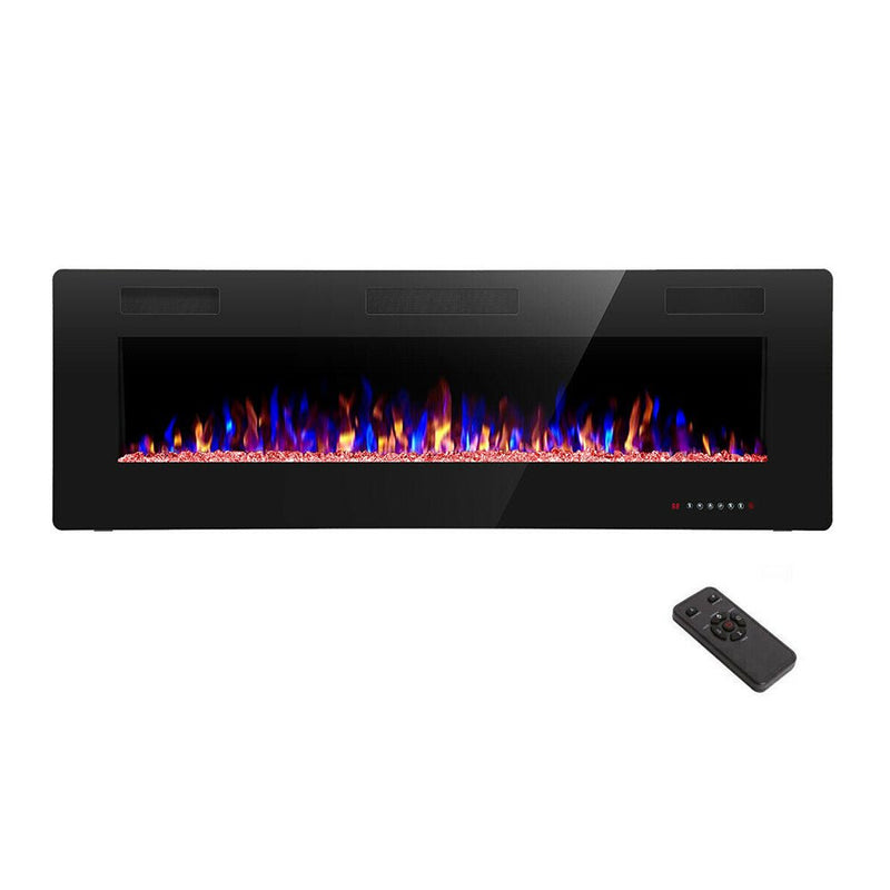 Premium 42'' Ultra Thin Wall Mounted LED Electric Recessed Fireplace Heater, 1500W (94825469) - SAKSBY.com - Electric Fireplaces - SAKSBY.com