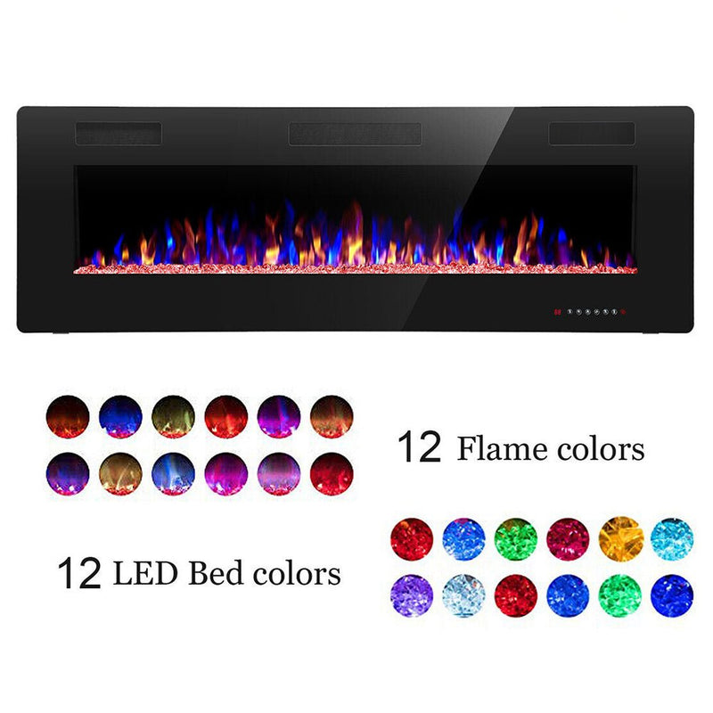 Premium 42'' Ultra Thin Wall Mounted LED Electric Recessed Fireplace Heater, 1500W (94825469) - Specifications View