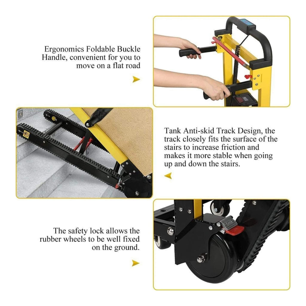Premium 440LBS Electric Stair Climbing Dolly Hand Truck Folding Cart With Wheels (SAK31825) - Saksby Wholesale - Detailed Features View