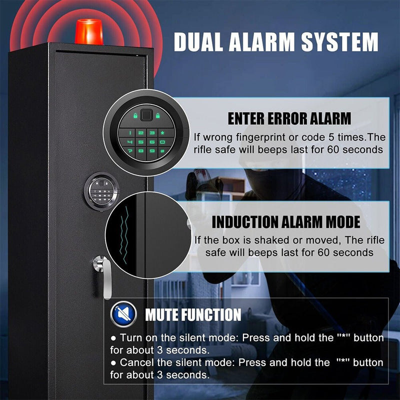 Premium 5 Rifle Biometric Gun Safe Cabinet W/ Keys (93721405) - SAKSBY.com - Cabinets & Safes - SAKSBY.com