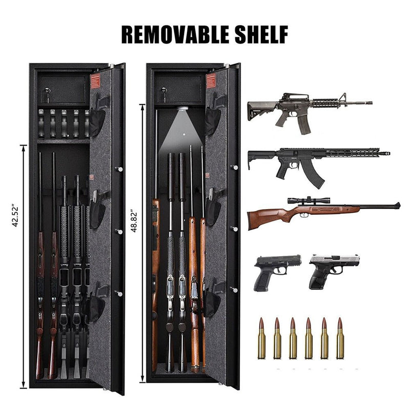 Premium 5 Rifle Biometric Gun Safe Cabinet W/ Keys (93721405) - SAKSBY.com - Cabinets & Safes - SAKSBY.com