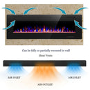 Premium 50'' Ultra Thin Wall Mounted LED Electric Recessed Fireplace Heater, 1500W (94621760) - Specifications View