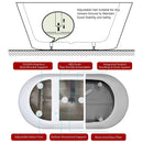 Premium 59" Modern Soaking Acrylic Standalone Freestanding Bathtub With Chrome Overflow, White (93627514) - SAKSBY.com - Bathtubs - SAKSBY.com