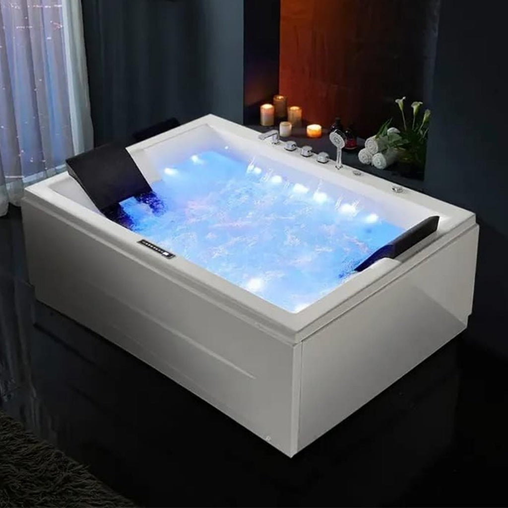 Premium 71 Inch Modern Acrylic Soaking Bathtub With Bubble Jets And LED Lighting (93526415) - SAKSBY.com - Bathtubs - SAKSBY.com
