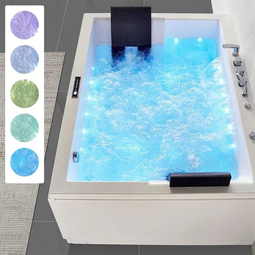 Premium 71 Inch Modern Acrylic Soaking Bathtub With Bubble Jets And LED Lighting (93526415) - SAKSBY.com - Bathtubs - SAKSBY.com