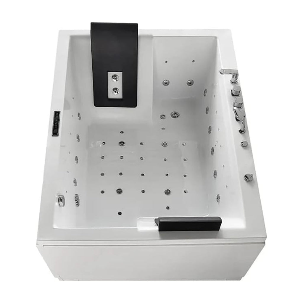 Premium 71-Inch Modern Acrylic Soaking Bathtub With Bubble Jets And LED Lighting (SAK96231) - Saksby Wholesale - Top View
