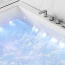 Premium 71-Inch Modern Acrylic Soaking Bathtub With Bubble Jets And LED Lighting (SAK96231) - Saksby Wholesale - Waterfall