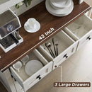 Premium 72-Inch Home Bar Wine Cabinet W/ Sliding Barn Door (SAK12947) - Saksby Wholesale - 3 Large Drawers View