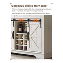 Premium 72-Inch Home Bar Wine Cabinet W/ Sliding Barn Door (SAK12947) - Saksby Wholesale - Sliding Barn Door View