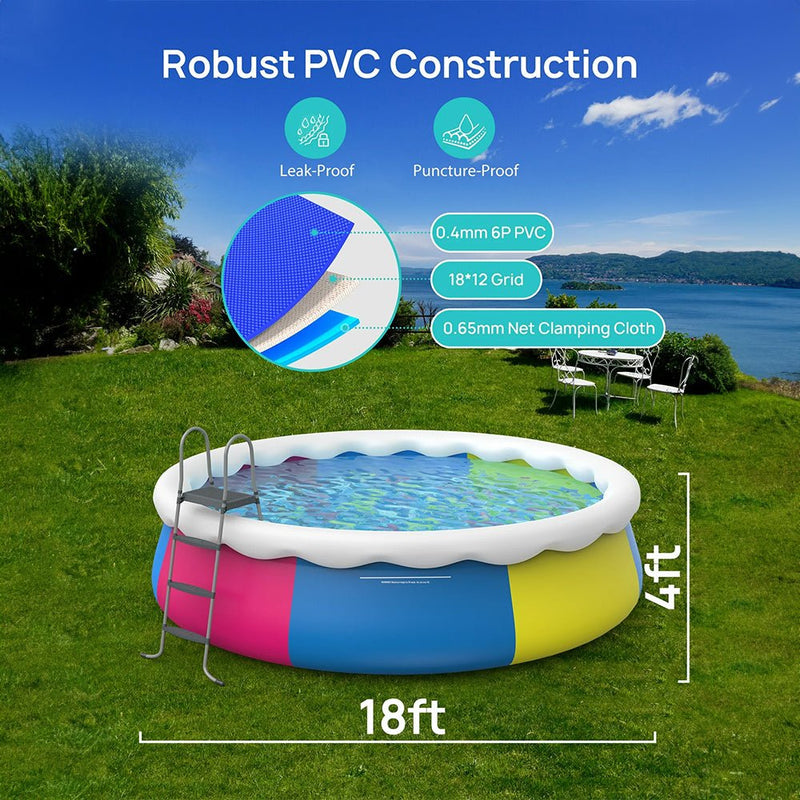 Premium Above Inflatable Ground Pool With Filter Pump, Ladder, Ground Cloth And Cover, 18FT (93641724) - SAKSBY.com - Pool & Spa - SAKSBY.com