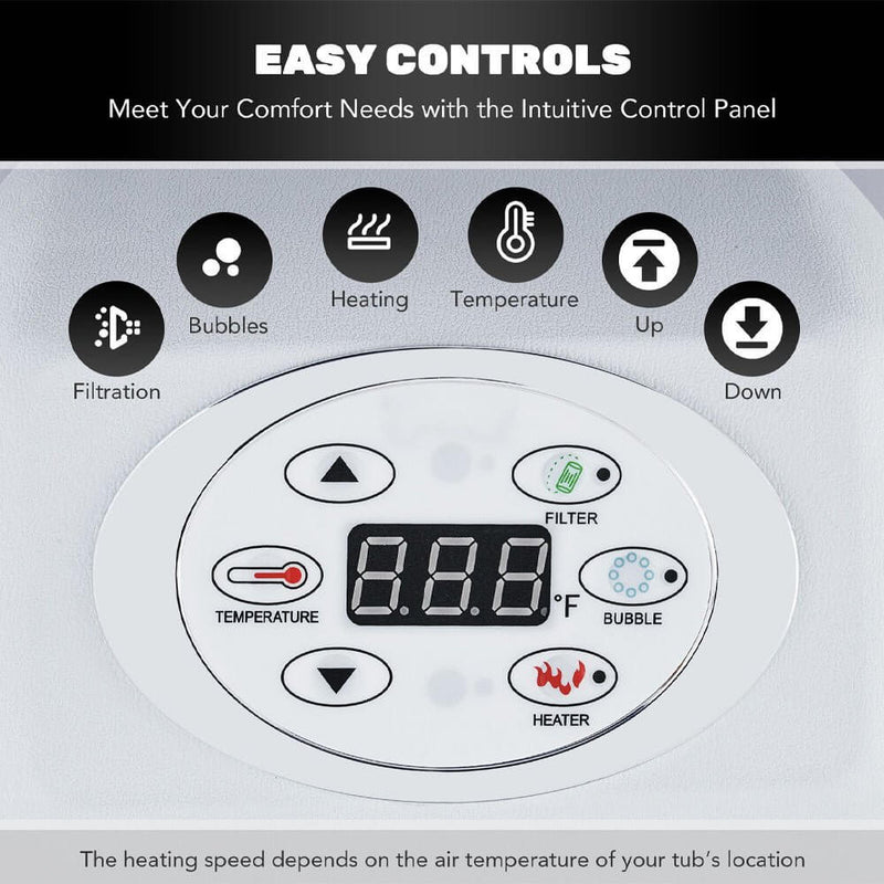 Premium Blow Up 6 Person Sauna Pool Hot Tub With 130 Jets, 7FT (SAK63510) - Saksby Wholesale -  Features View