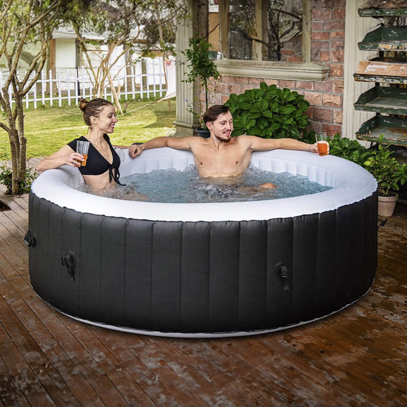 Premium Blow Up 6 Person Sauna Pool Hot Tub With 130 Jets, 7FT (SAK63510) - Saksby Wholesale -  Lifestyle View
