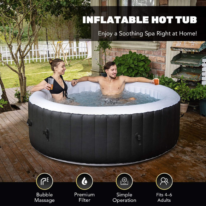 Premium Blow Up 6 Person Sauna Pool Hot Tub With 130 Jets, 7FT (SAK63510) - Saksby Wholesale -  Features View