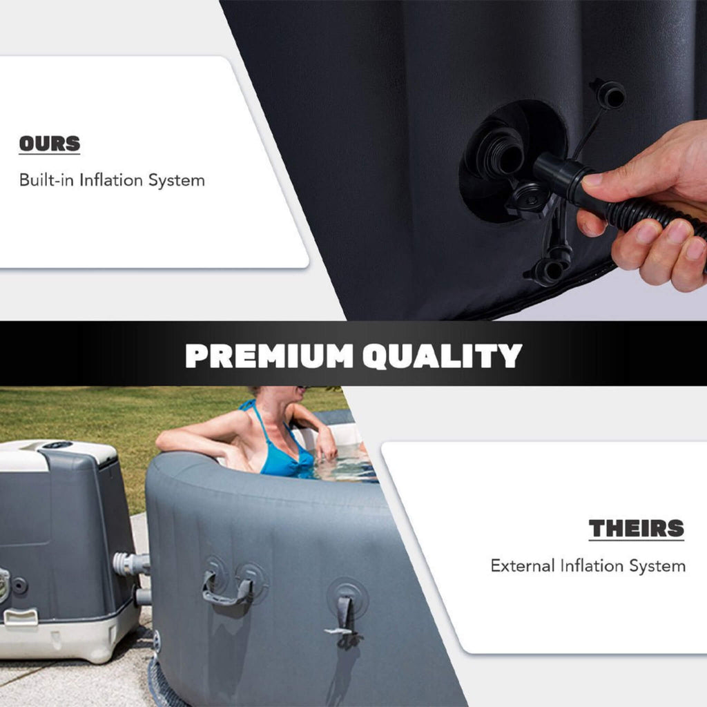 Premium Blow Up 6 Person Sauna Pool Hot Tub With 130 Jets, 7FT (SAK63510) - Saksby Wholesale -  Features View