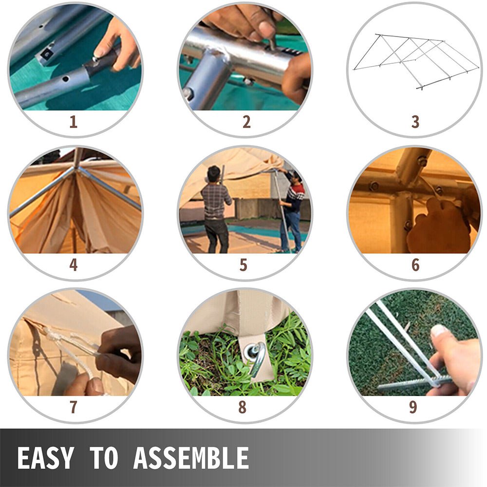 Premium Canvas Frame Fire Water Camping Wall Hunting Tent, 12x14' (92461382) - SAKSBY.com - Yurt Tent - SAKSBY.com