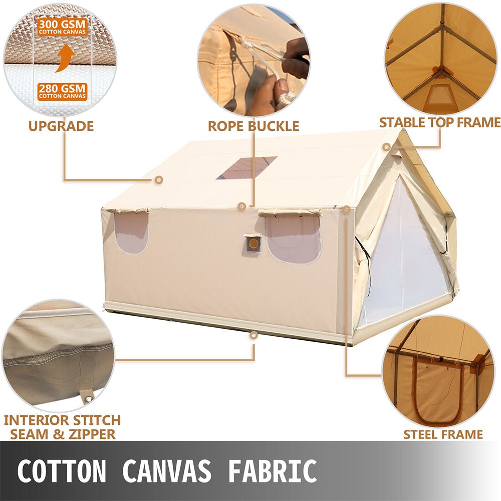 Premium Canvas Frame Fire Water Camping Wall Hunting Tent, 12x14' (92461382) - SAKSBY.com - Yurt Tent - SAKSBY.com