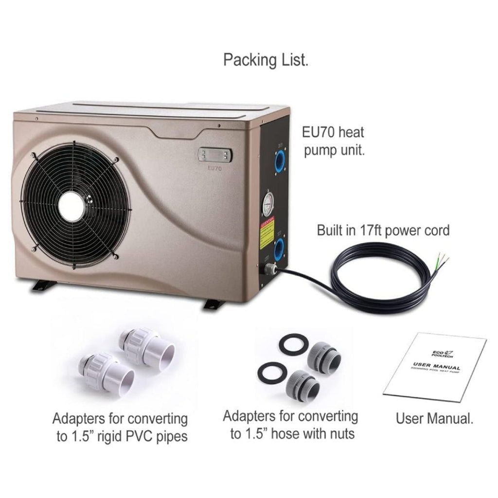 Premium Electric Backyard Swimming Pool Heater Pump For Above And Inground Pools, 6500 Gallons (SAK93571) - Saksby Wholesale - Accessories View