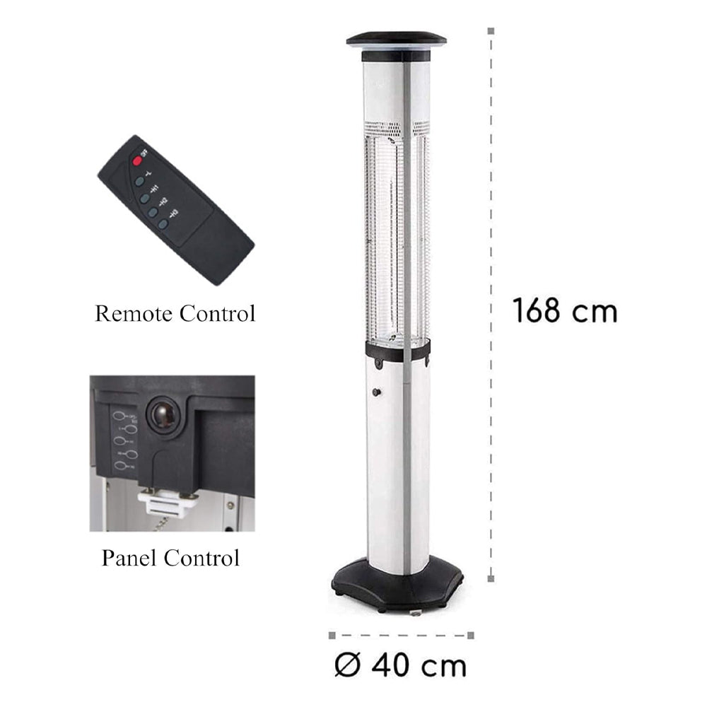 Premium Electric Outdoor Carbon Tube Infrared Patio Heater With 3 Power Levels (96417582) - SAKSBY.com - Patio Heaters - SAKSBY.com