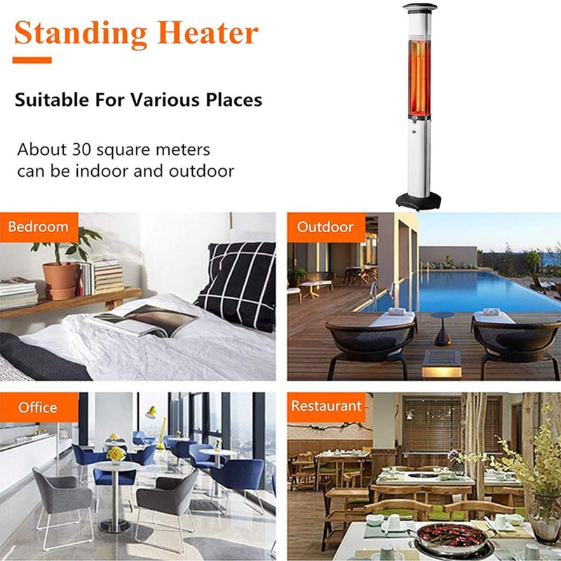 Premium Electric Outdoor Carbon Tube Infrared Patio Heater With 3 Power Levels (96417582) - SAKSBY.com - Patio Heaters - SAKSBY.com