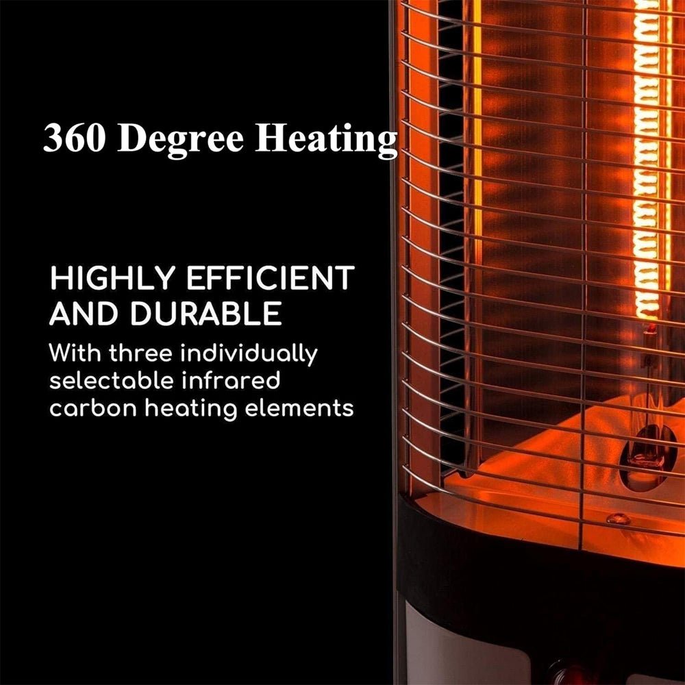 Premium Electric Outdoor Carbon Tube Infrared Patio Heater With 3 Power Levels (96417582) - SAKSBY.com - Patio Heaters - SAKSBY.com