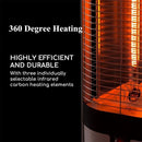 Premium Electric Outdoor Carbon Tube Infrared Patio Heater With 3 Power Levels (96417582) - SAKSBY.com - Patio Heaters - SAKSBY.com