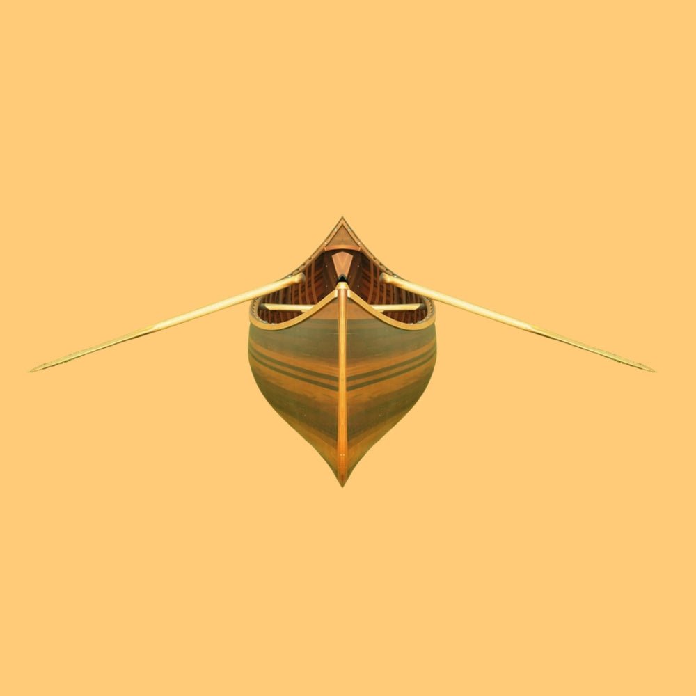 Premium Elegant Matte Finish Wooden Canoe With Ribs & Curved Bow (91647253) - SAKSBY.com - Canoes - SAKSBY.com