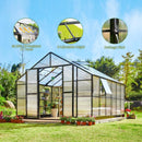 Premium Extra Large Outdoor Aluminum Poylcarbonate Greenhouse With Quick Connect Fitting, 12x13.5x9FT (94263715) - SAKSBY.com - Greenhouses - SAKSBY.com