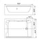 Premium Freestanding Rectangular Hydromassage Soaking Spa Bathtub, 71" (SAK28534) - Saksby Wholesale - Dimension View