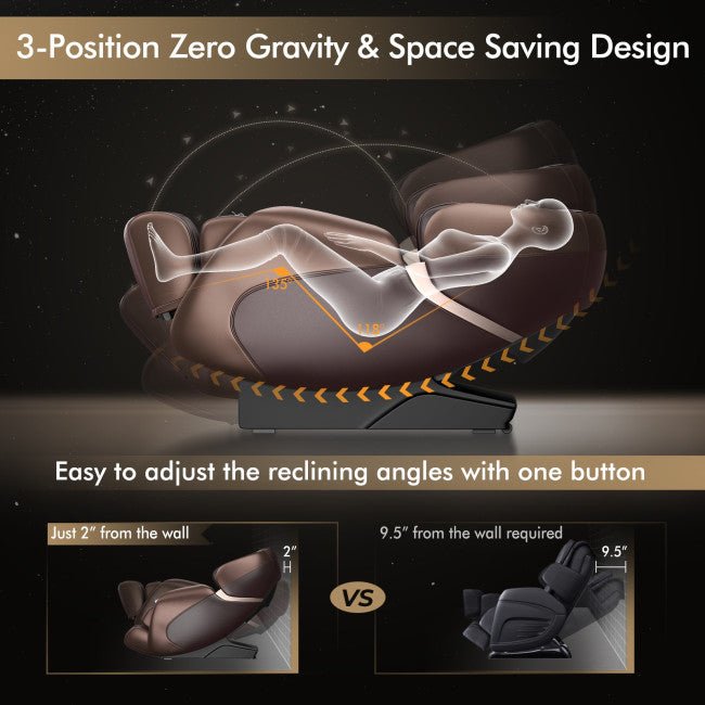 Premium Full Body Zero Gravity Voice Controlled Shiatsu Massage Recliner Chair W/ Heat (95204873) - Demonstration View