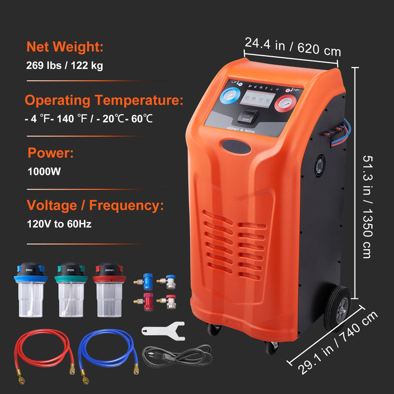 Premium Fully Automatic Dual Cylinder AC Refrigerant Recovery Machine Kit (94517360) - SAKSBY.com - SAKSBY.com