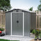 Premium Garden Galvanized Steel Storage Shed W/ Lockable Sliding Doors, 6x4' (93175842) - SAKSBY.com Front View