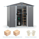 Premium Garden Galvanized Steel Storage Shed W/ Lockable Sliding Doors, 6x4' (SAK75842) - Saksby Wholesale - Dimensions View
