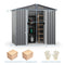 Premium Garden Galvanized Steel Storage Shed W/ Lockable Sliding Doors, 6x4' (SAK75842) - Saksby Wholesale - Dimensions View
