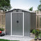 Premium Garden Galvanized Steel Storage Shed W/ Lockable Sliding Doors, 6x4' (SAK75842) - Saksby Wholesale - Front Left View