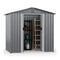 Premium Garden Galvanized Steel Storage Shed W/ Lockable Sliding Doors, 6x4' (SAK75842) - Saksby Wholesale - Front Right View