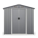 Premium Garden Galvanized Steel Storage Shed W/ Lockable Sliding Doors, 6x4' (SAK75842) - Saksby Wholesale - Front View