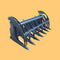 Premium Heavy Duty Root Rake Grapple Skidsteer Attachment With Teeth, 74" (93528174) - SAKSBY.com - Grapples - SAKSBY.com