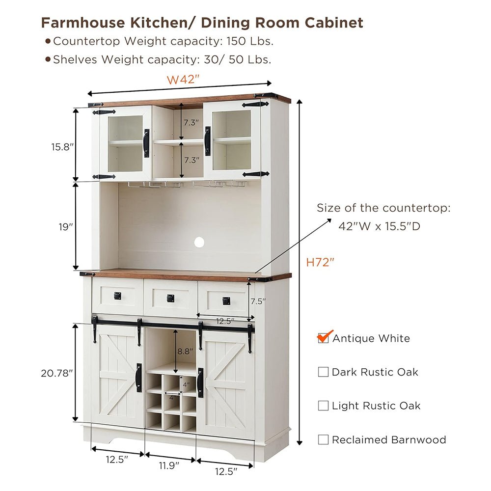 Premium Home Bar Wine Cabinet W/ Sliding Barn Door, 72" (97631842) - SAKSBY.com - Entertainment Centers & TV Stands - SAKSBY.com