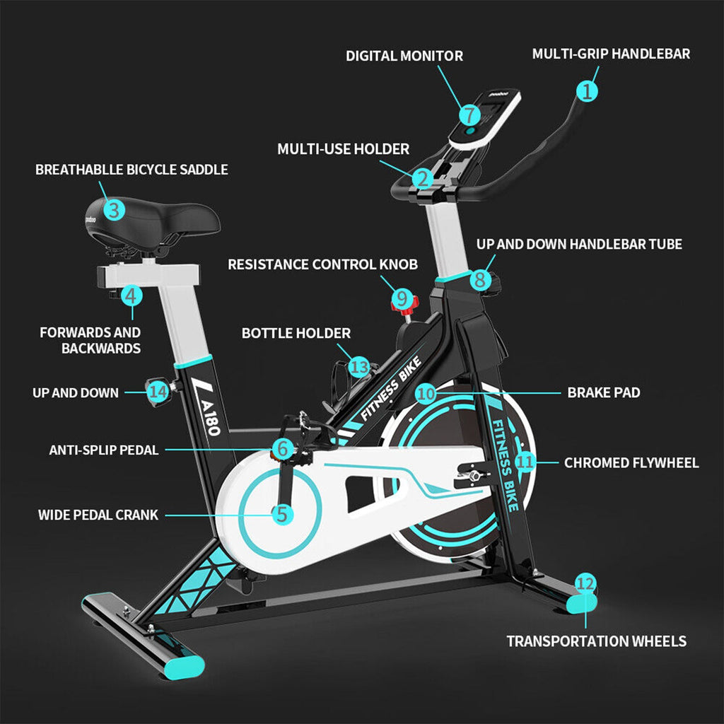 Premium Indoor Stationary Cycling Spin Workout Excercise Bike, 360LBS (95601435) - SAKSBY.com - Exercise Bikes - SAKSBY.com